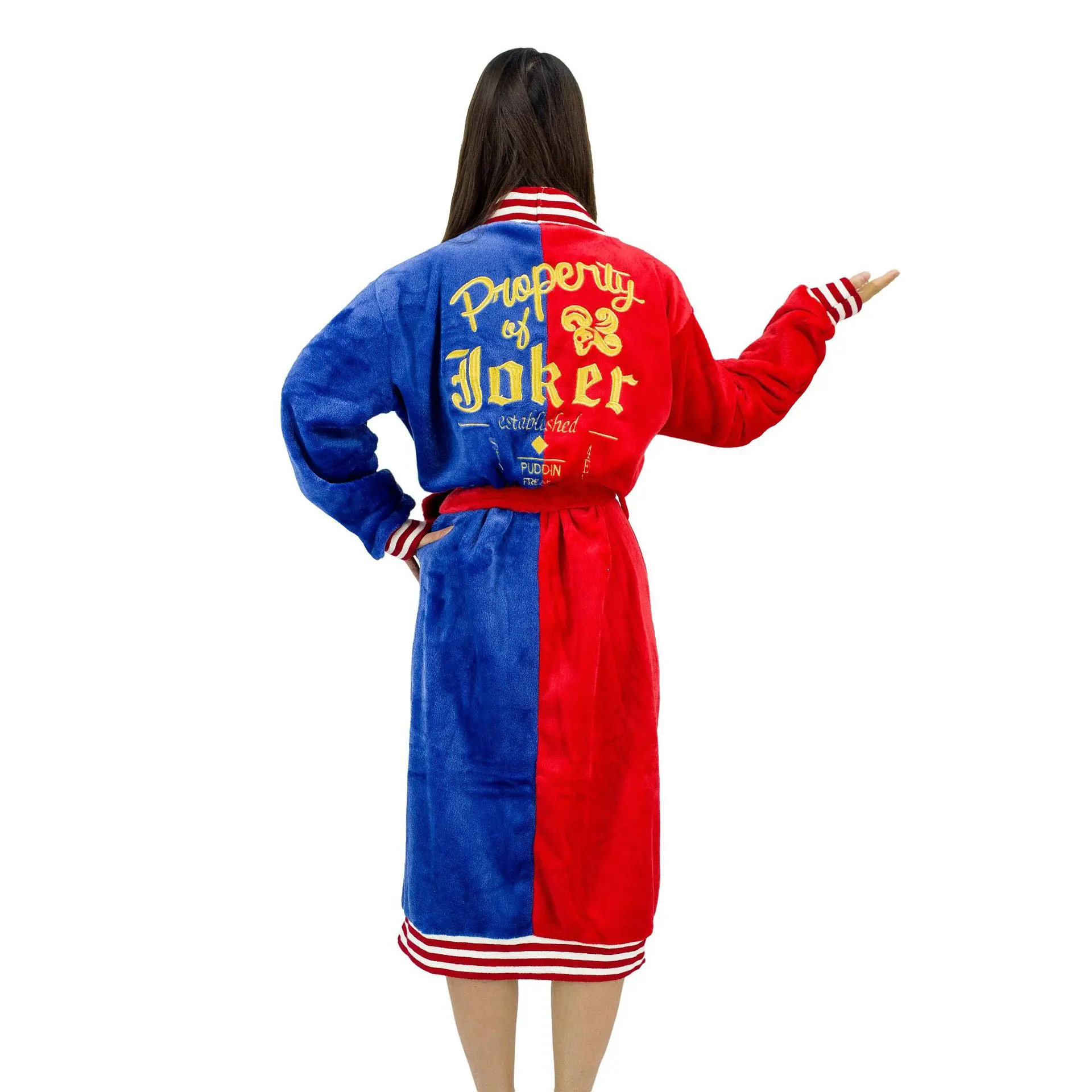 Костюм для косплея супергероя harleen quinzel осенне-зимний фланелевый Халат пижама