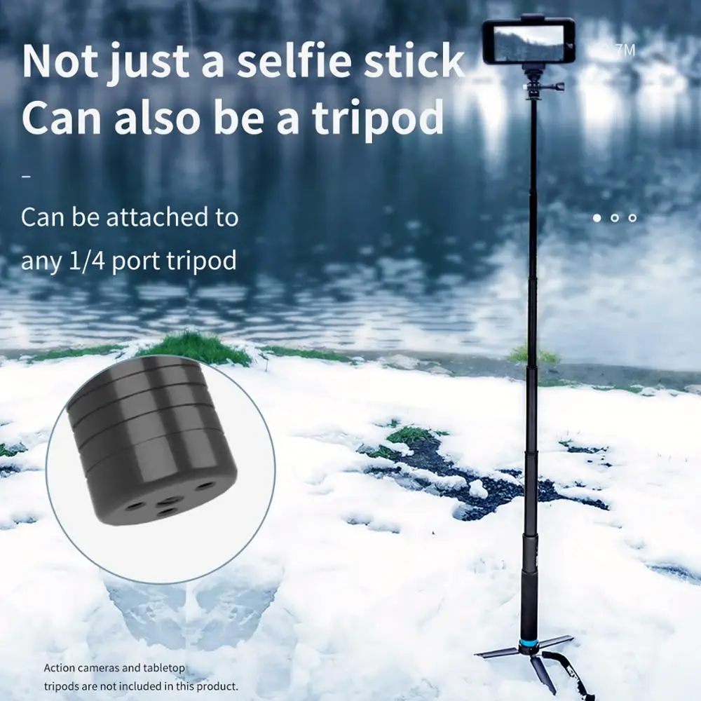 2.7m 3m Long Carbon Fiber Monopod Selfie Stick For GoPro Hero 9 8 7 6 5 DJI Osmo Pocket Action Insta360 Accessories enlarge