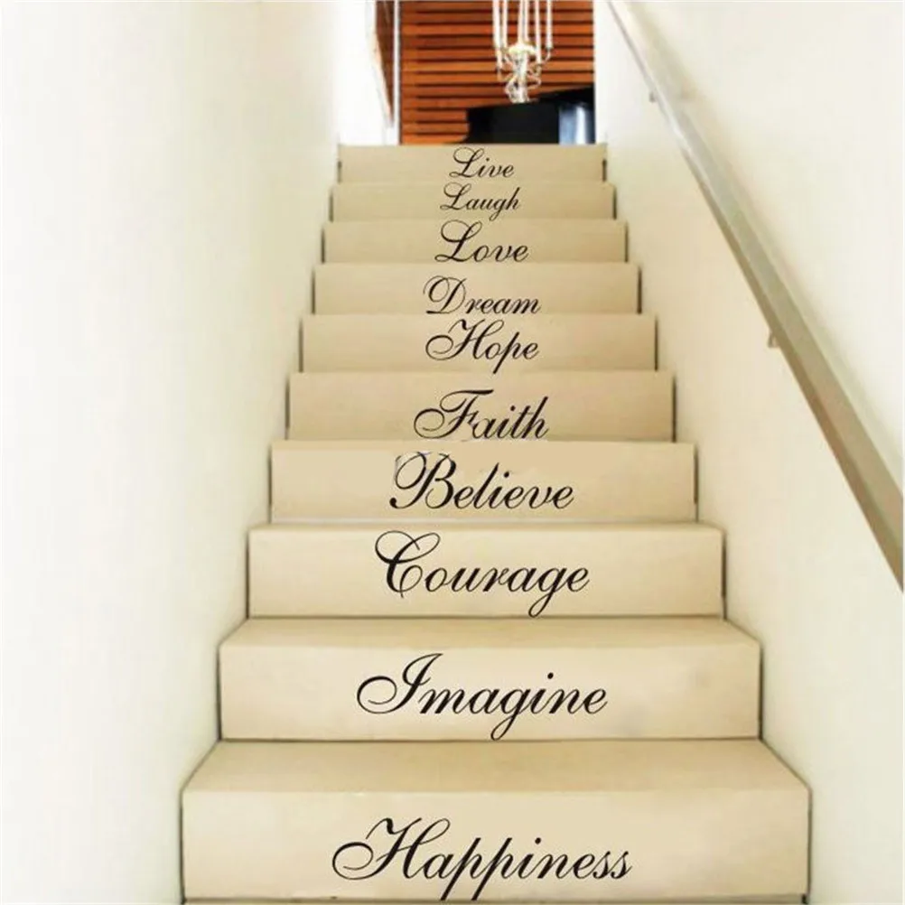 1 шт. 58x76 см Лестницы художественного люби живи смейся настенные наклейки для