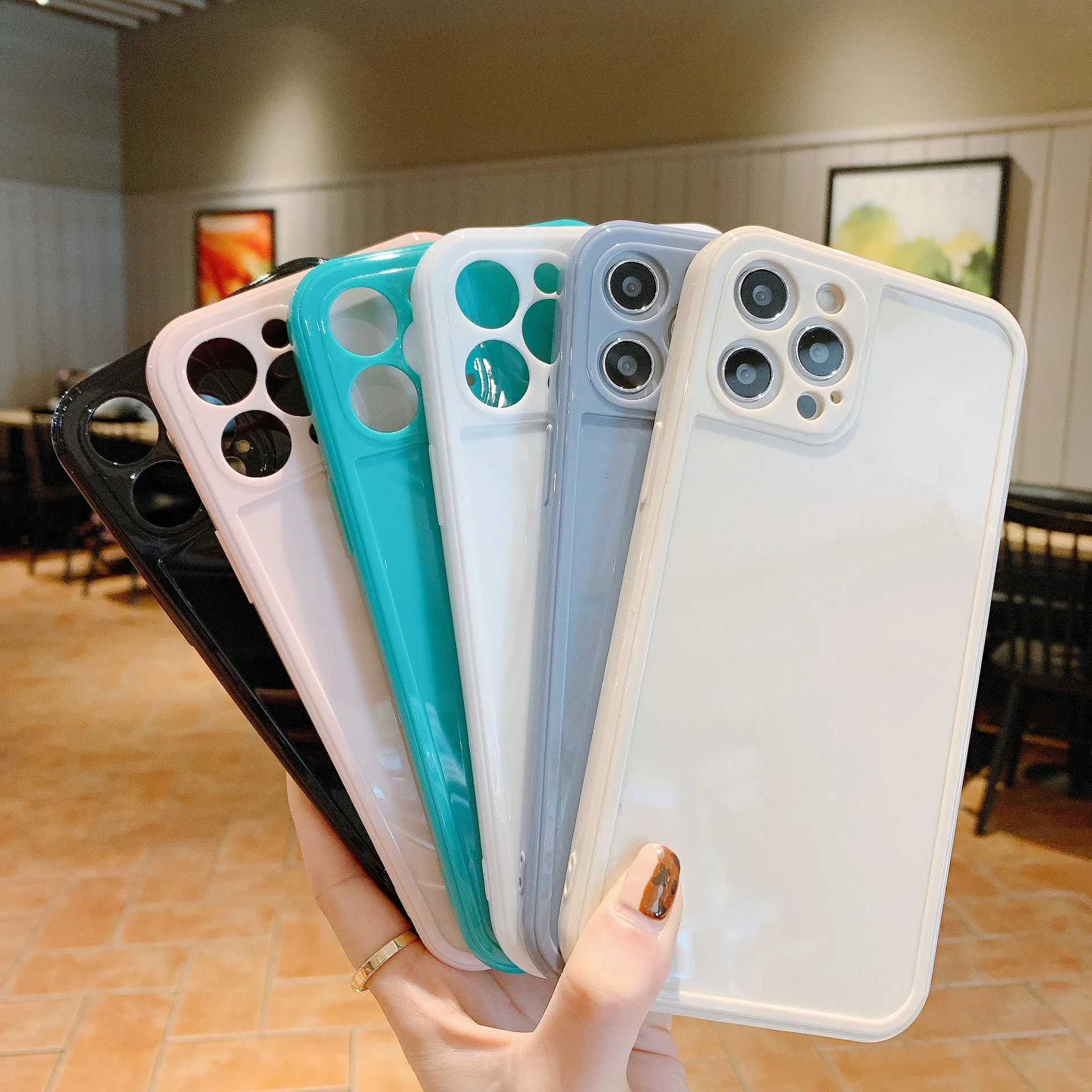 

Candy Color Silicone Full Cover Camera Phone Case Anti-bump Iphone Full Protection Suitable For 12 11 678 Xs Xr Pro Max Series