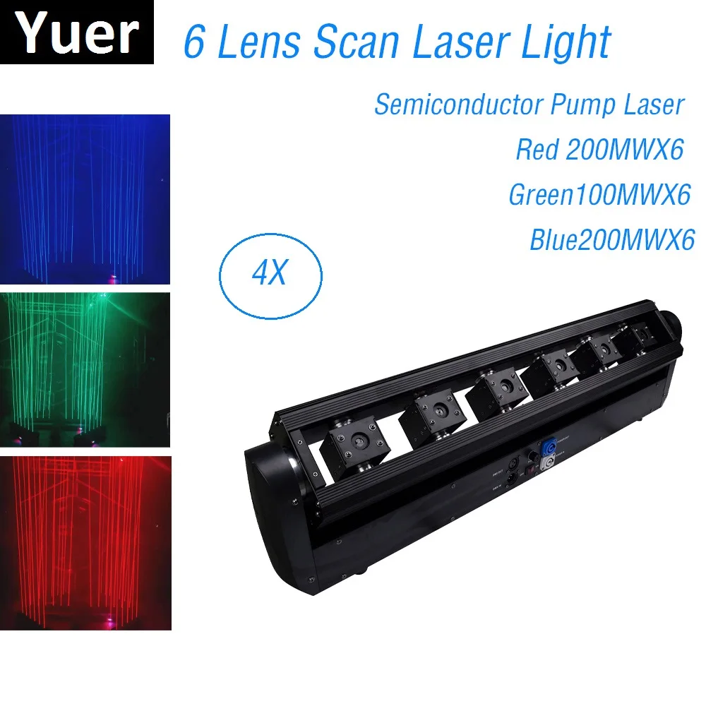 6 Lens RGB Laser Lines Beam Scans 3000mw DMX DJ Dance Bar Home Party Disco Effect Light Laser Show System Laser Stage Lighting