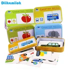 Обучающая головоломка с изображением животных и фруктов для раннего развития детей