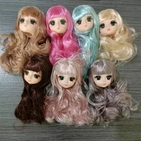 bjd doll head 4d simulation eye lashes suitable for 30cm fat doll body pink blue cute hairstyle fashion girl diy dress up toy