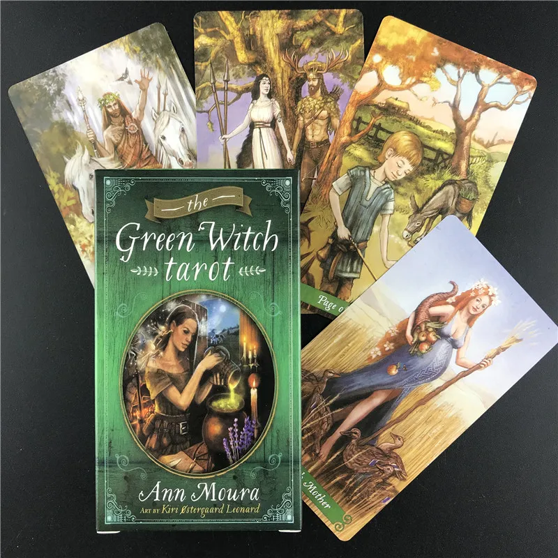 

The Green Witch Tarot Cards 78 Cards Deck with PDF Guidebook English Oracle Cards Games Board Game For Families Party Divination