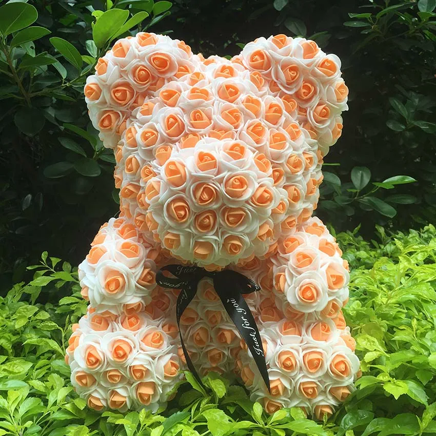40cm Opp Bag 25/40 см с принтом в виде сердец и большими красными Тэдди медведь цветок розы искусственные украшения Рождественские подарки для Для женщин подарок на день Святого Валентина - Цвет: 40cm Opp Bag