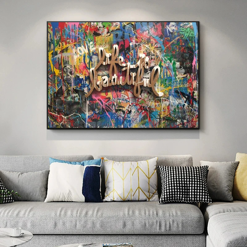 

Street Graffiti Art Pop Canvas Painting Cuadros Modern Abstract Art Wall Posters Picture Home Decoration Paintings Frameless