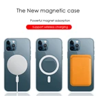 Новинка Магнитный Прозрачный чехол для iPhone 12 pro max поддержка беспроводной зарядки с защитой от царапин жесткая задняя крышка 11 12 mini