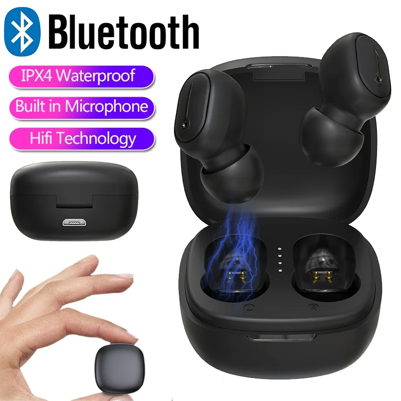 

Беспроводные Bluetooth-наушники IPX4, водонепроницаемая Спортивная гарнитура для бега, наушники-вкладыши с шумоподавлением, стереонаушники с мик...