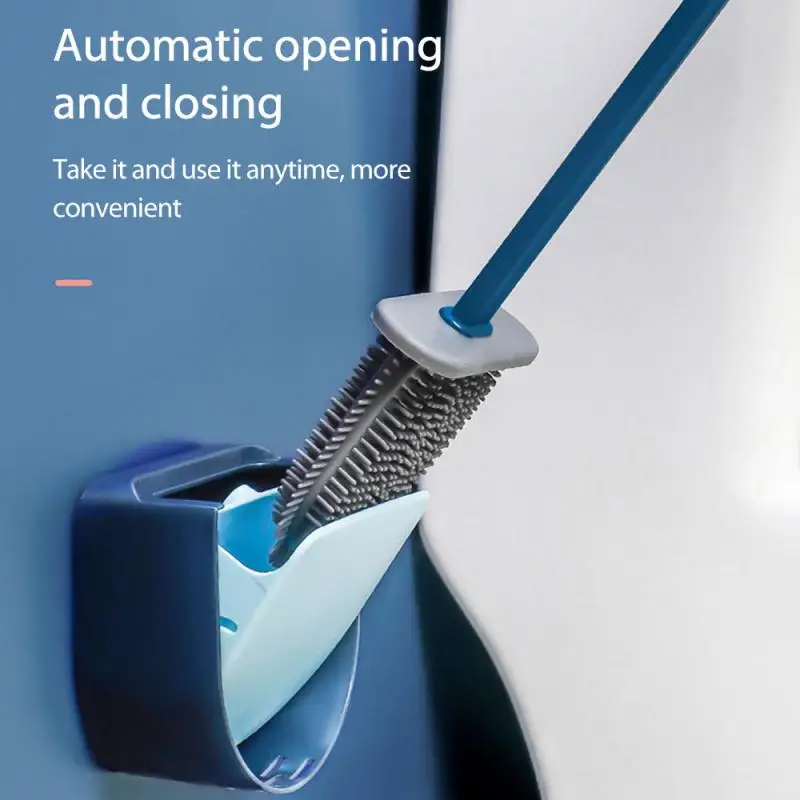 Силиконовая щетка для унитаза аксессуары сливная безмерцающие углы настенные