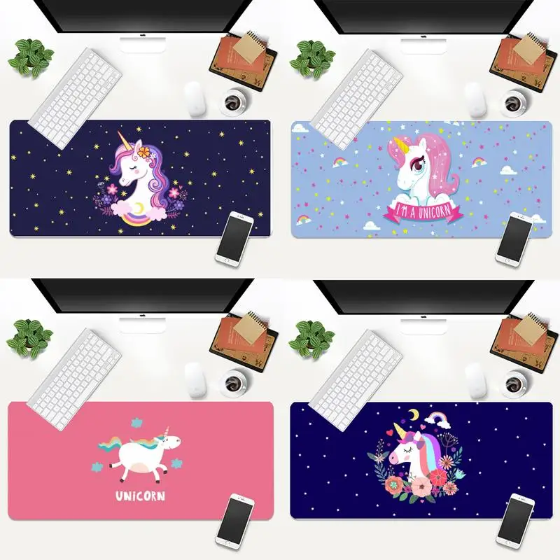 

Cartoon Unicorn gamer play mats Mousepad Animation XL Large Gamer Keyboard PC Desk Mat Takuo Tablet Mousepads