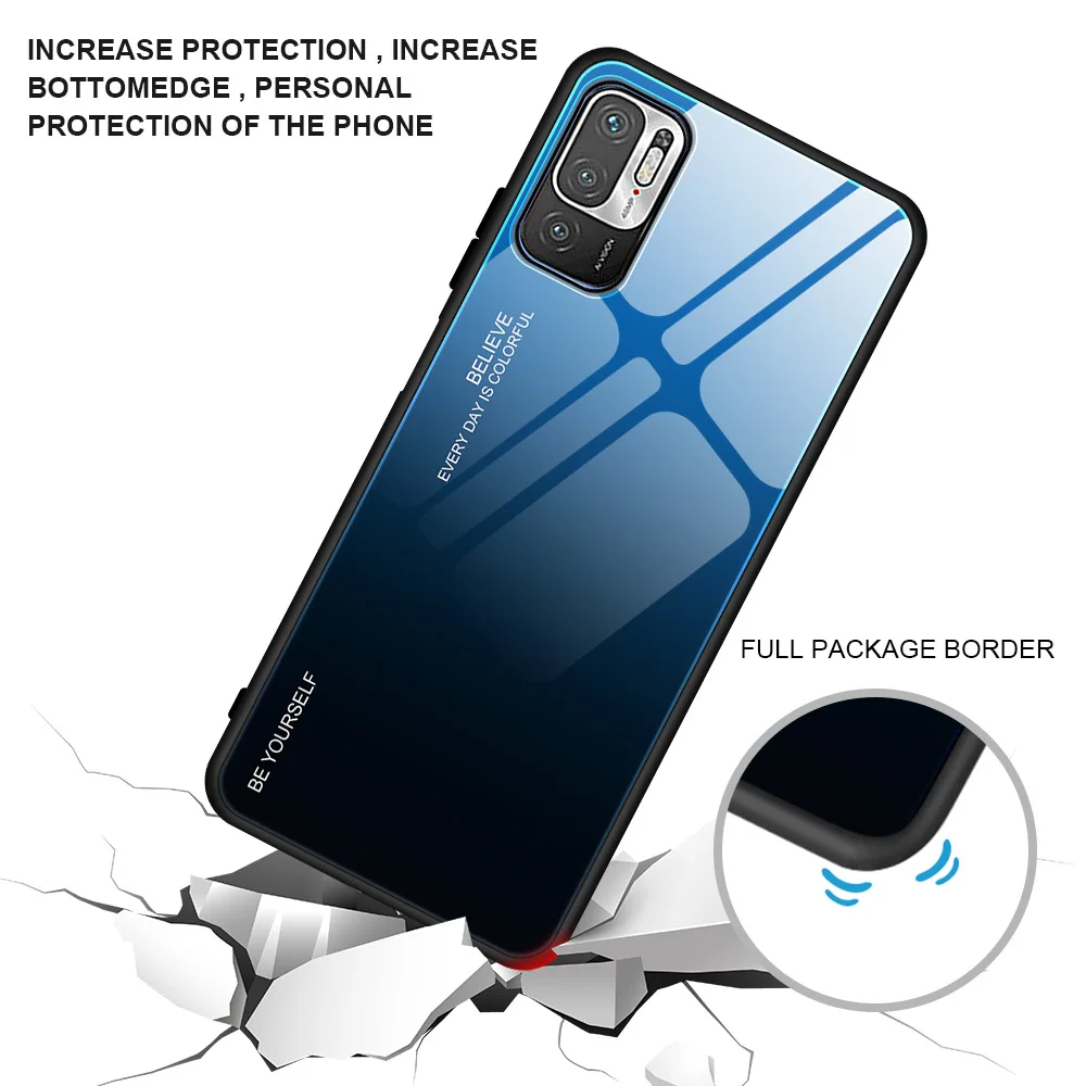 Tempered Glass Phone Case For Xiaomi Redmi Note 10 Pro Max 11 Pro Plus Hard Protective Glass Case For Redmi Note 10 10pro Cover