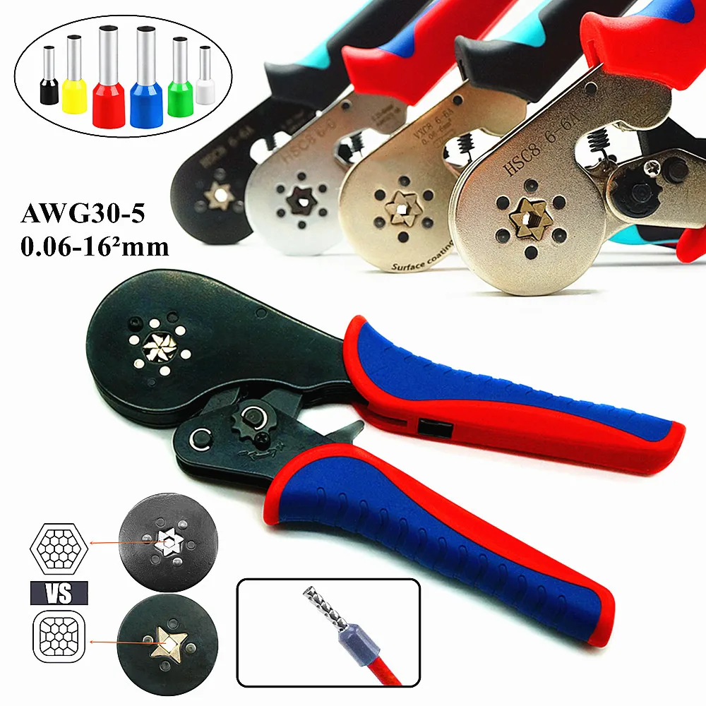 

0.08-16mm2 Tubular Terminal Crimping Tools Pliers Precision Electrical Clamps/1200pcs Wire Ferrules Crimp Wire Ends Terminal Kit