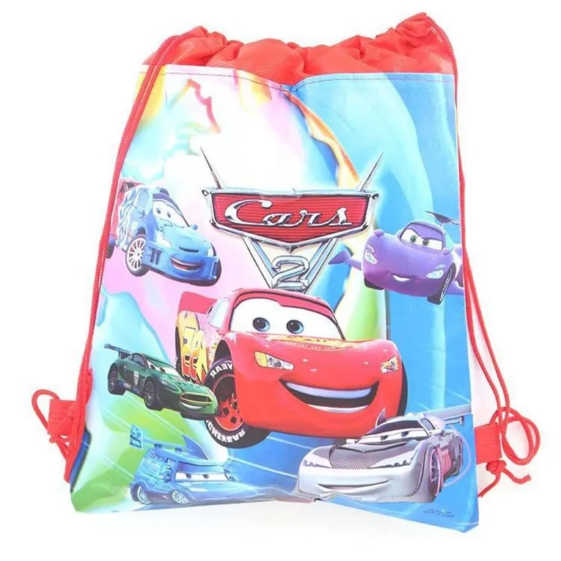6/12/24/30PCS Disney Cars Theme Party Bags For Kids Birthdays Non-Woven Drawstring Gift Kid Favor Travel Pouch Storage | Дом и сад