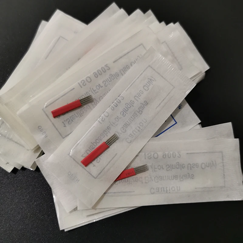 Иглы круглые для перманентного макияжа бровей 4x3 100 шт.