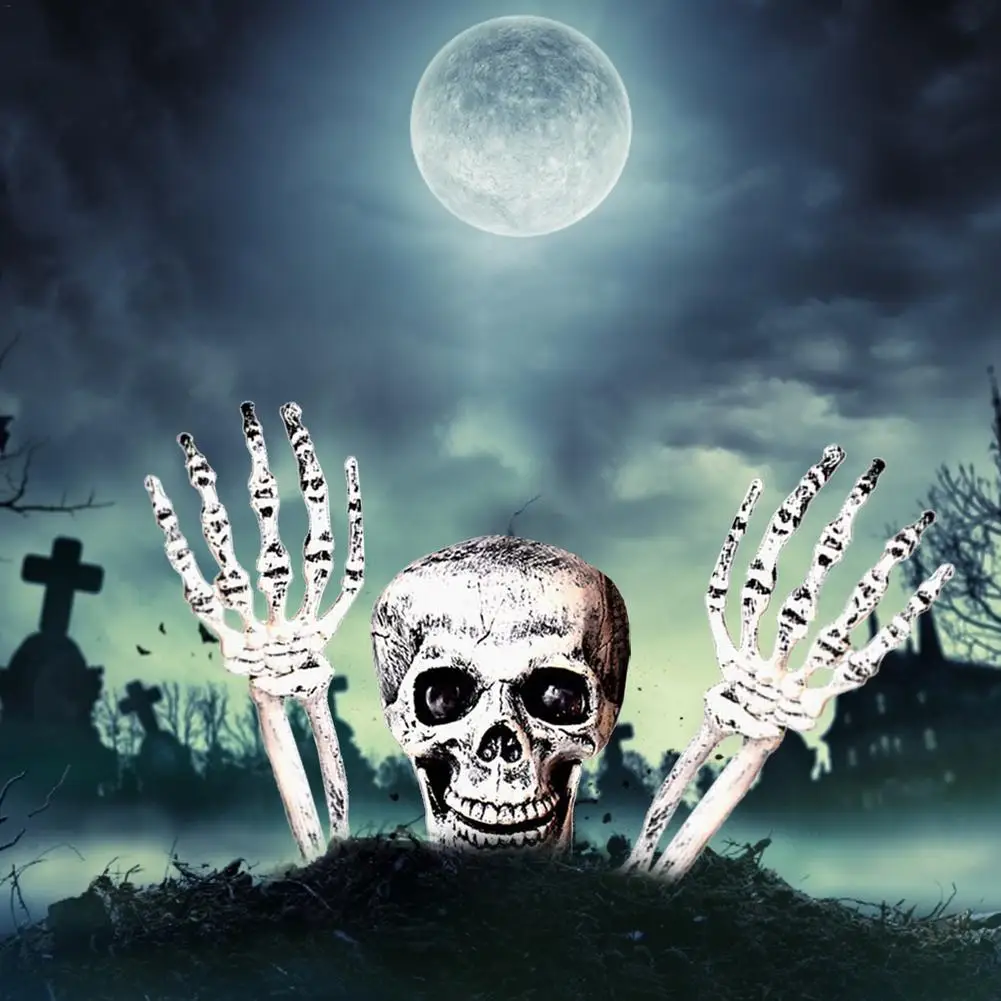 

Halloween Outdoor Scary Skeleton Stakes Halloween Face Hand Lawn Stakes Yard Decor