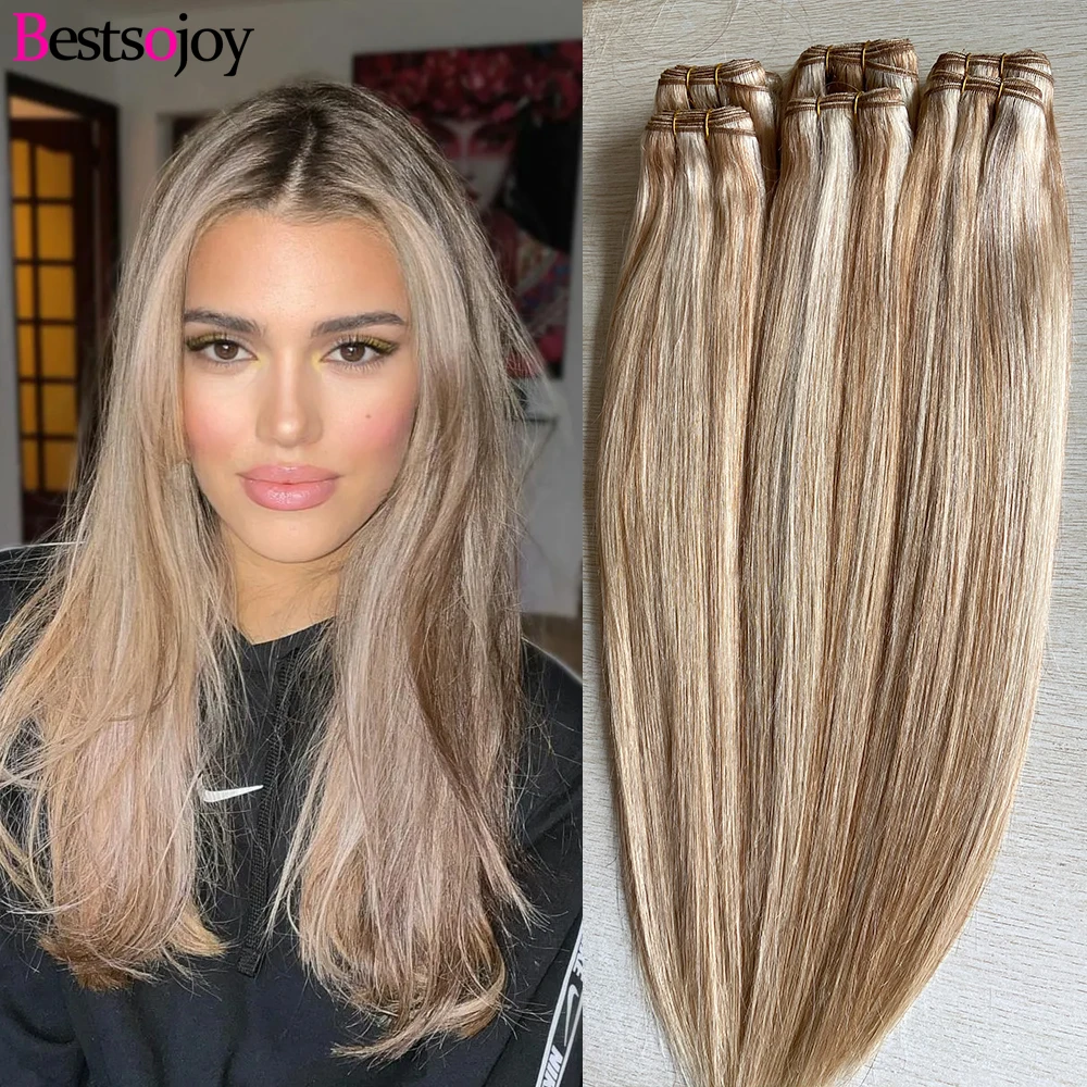

highlight blonde with light brown hair bundles 30inch 613 honey blonde hightlight remy human hair extensions for woman Bestsojoy