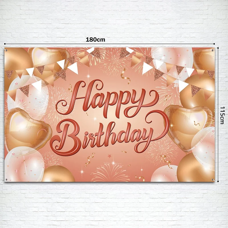 Акция! Задник для празднования дня рождения из розового тканевого декора с надписью и постером для фотографии.