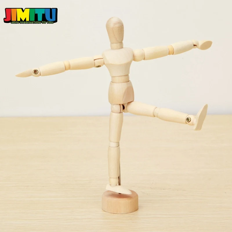 JIMITU деревянная шарнирная кукла 14/20 см тела фигурку модель куклы картина мультфильм головки блока Объединенная модель марионетки