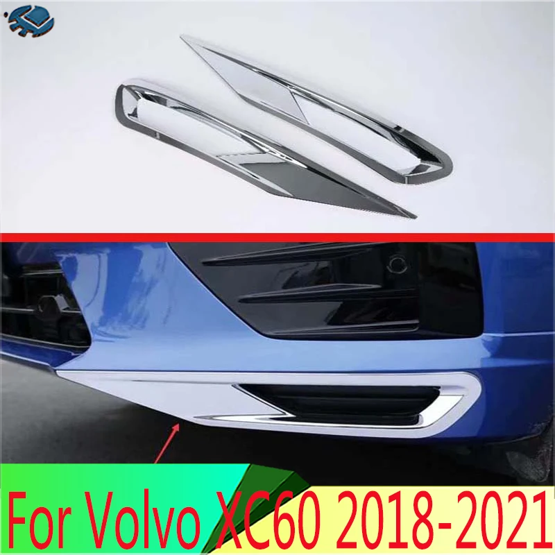 

For Volvo XC60 2018 2019 ABS Chrome Front Fog Light Lamp Cover Trim Molding Bezel Garnish Sticker
