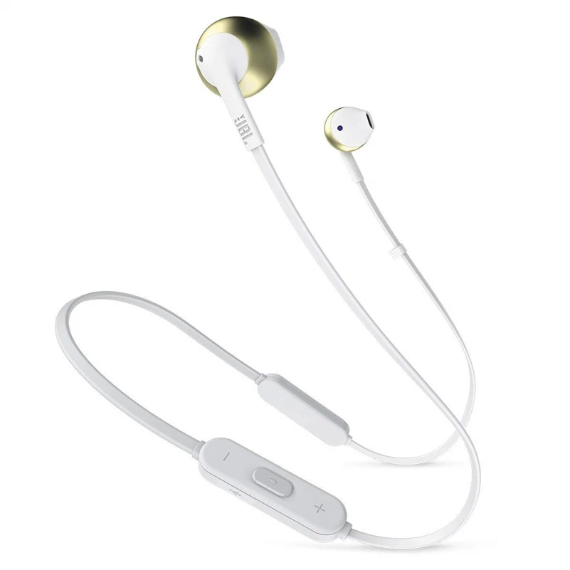 Gold JBL 205BT Bluetooth Беспроводные спортивные наушники динамические ушные крючки Fone наушники JBL гарнитура для спорта Audifonos наушники - Цвет: Gold