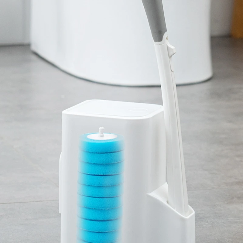 

Bathroom Toilet Brush with Base Wall-mounted Disposable Replacement Brush Head