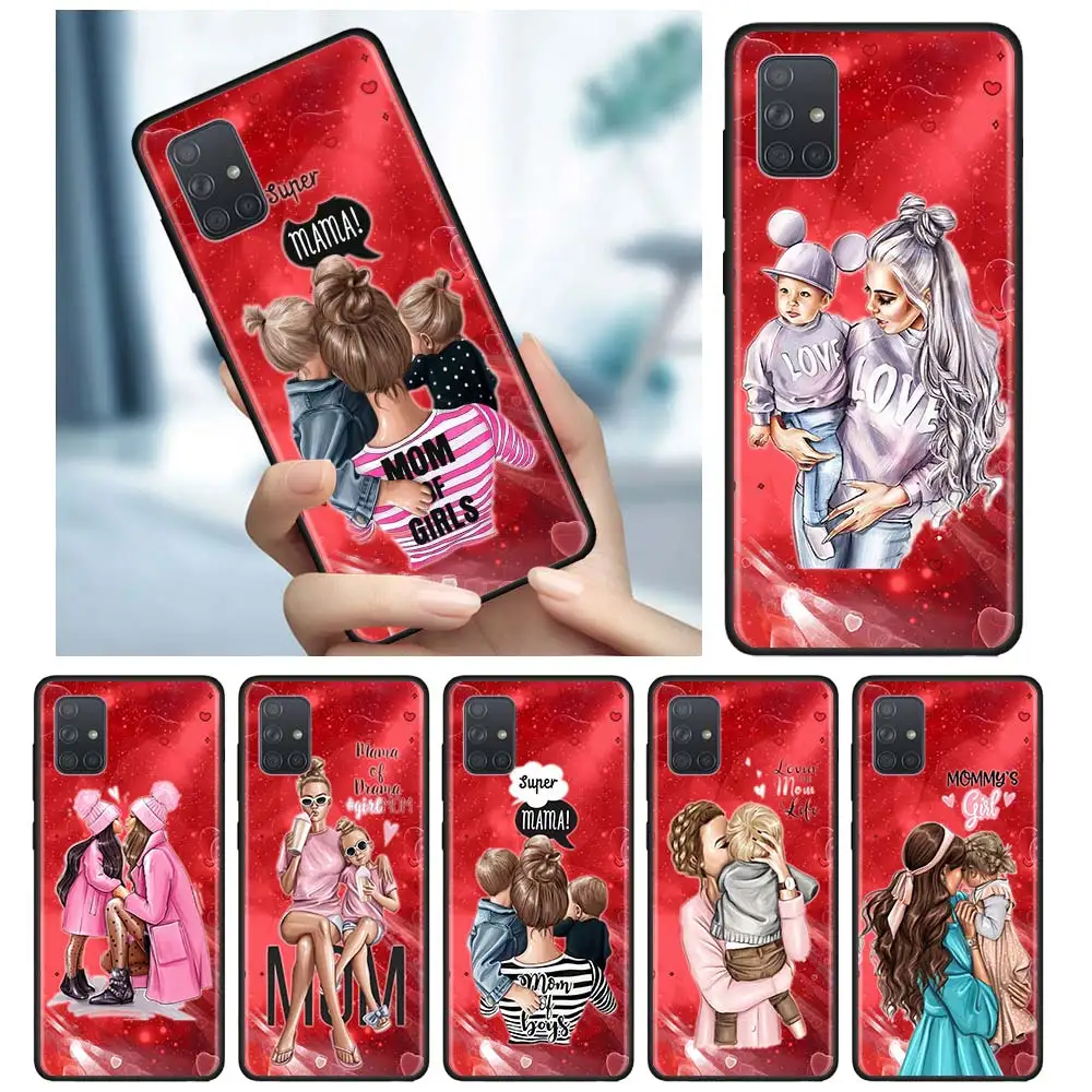 

Baby Mom Girl queen Shockproof Cover for Samsung Galaxy A51 A71 A21S A50 A70 A10 A10S A20 A30 A30S Phone Soft silicone TPU Shell