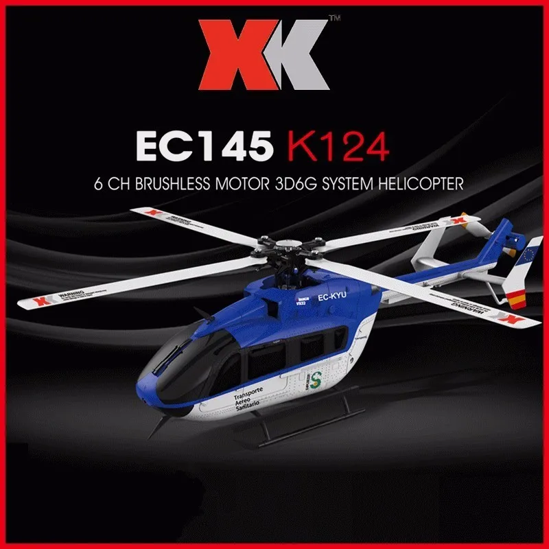 

Original XK K124 EC145 6CH Brushless motor 3D 6G System RC Helicopter Compatible with FUTABA S-FHSS RTF VS Wltoys V977