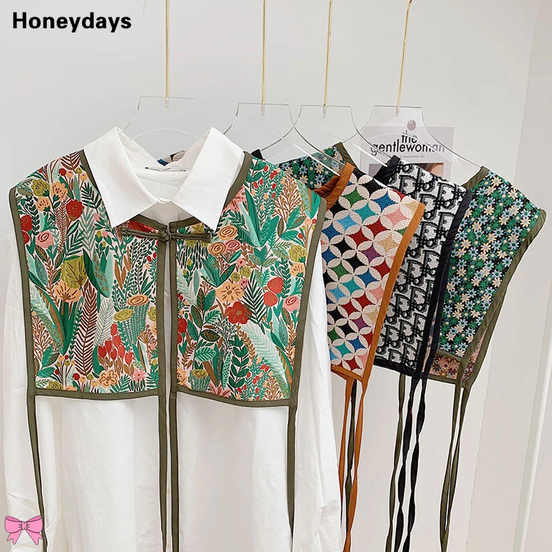 

Vintage Floral Embroidery Female Waistcoat Ethnic Style Cotton Shawls Temperament Decoration Small Pony Jacket Summer Sun Shawl