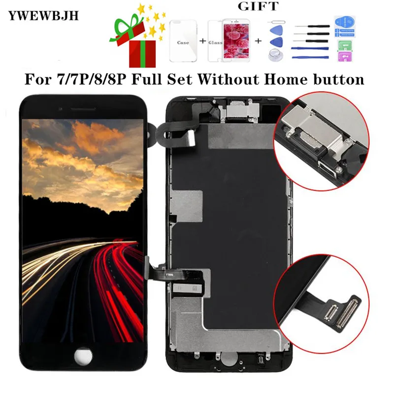 YWEWBJH ЖК экран для i Phone 7 8 Plus OEM дисплей полная сборка дигитайзер Замена с 3D