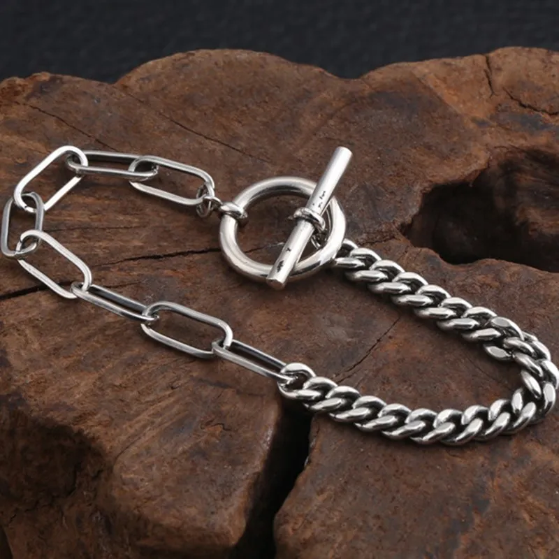 925 пробы серебряный браслет модный тренд пряжка цепочка ювелирные изделия для