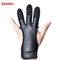 1 pcs men women 3 fingers archery gloves genuine cowhide leather anti slip breathable finger guard pad protector bow glove