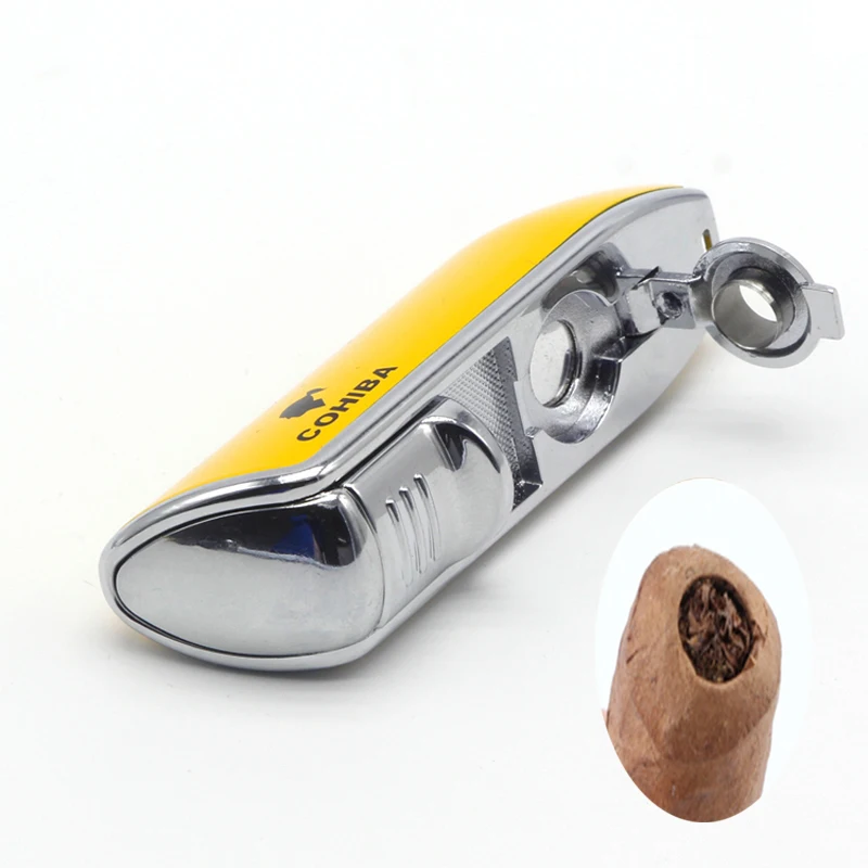 Факел COHIBA зажигалка для сигар бутановые зажигалки аксессуары портативный газ |