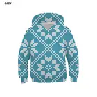 3d толстовки QCIV, Рождественская Толстовка, Детская модель, повседневный синий свитшот с капюшоном, Забавный Повседневный Свитшот унисекс с принтом