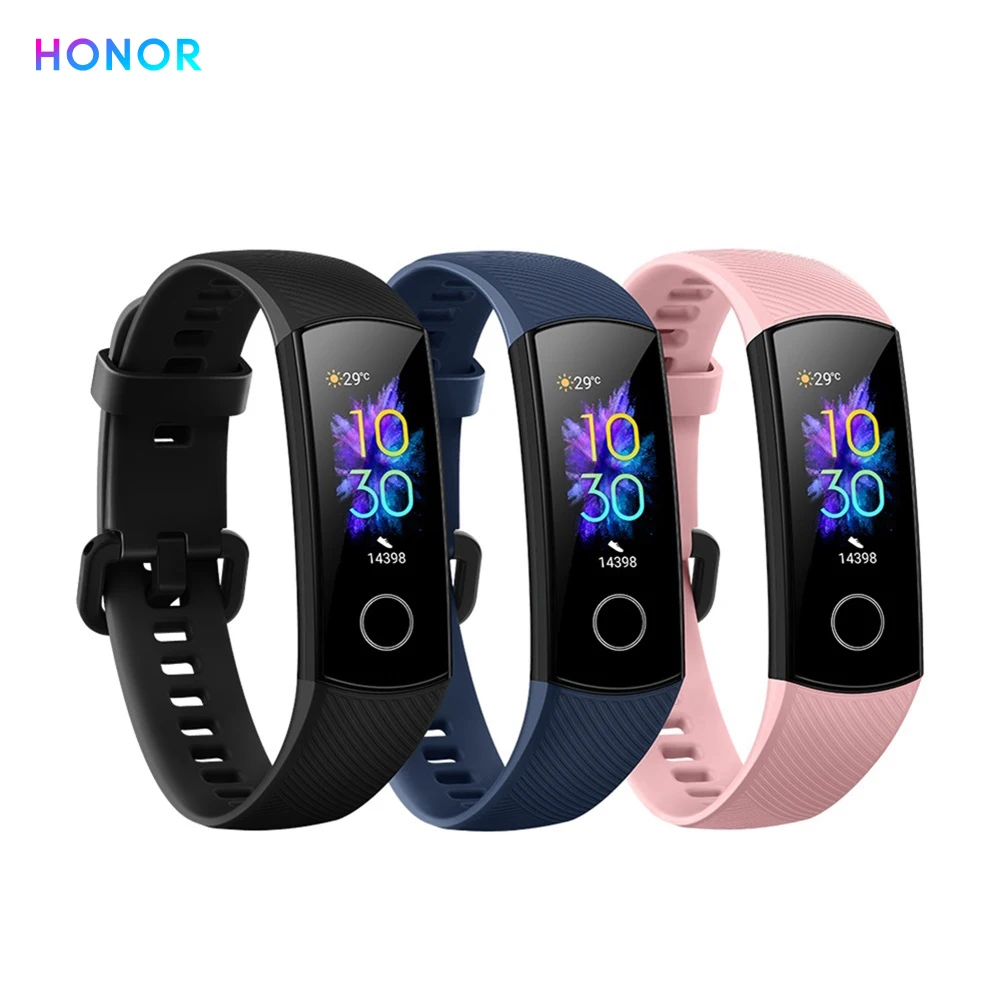 HONOR Band 5 фитнес умный Браслет мониторинг сердечного ритма 5 АТМ водонепроницаемый плавающий Bluetooth 4,2 смарт часы наручные часы