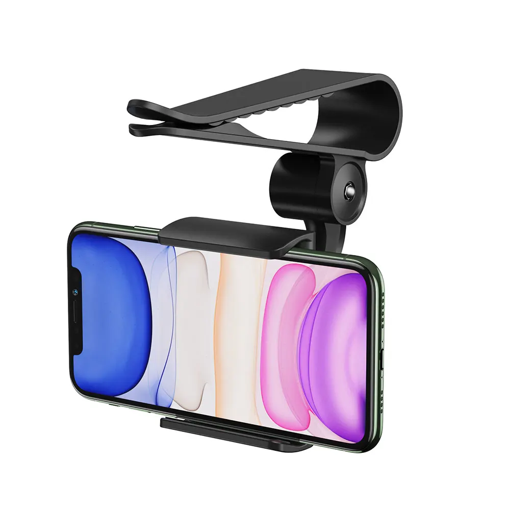2022 New 360 Car Clip Sun Visor Cell Phone Holder Mount Stand Soporte Movil for Iphone 13 GPS Rearview Mirror Holder Car Mobile