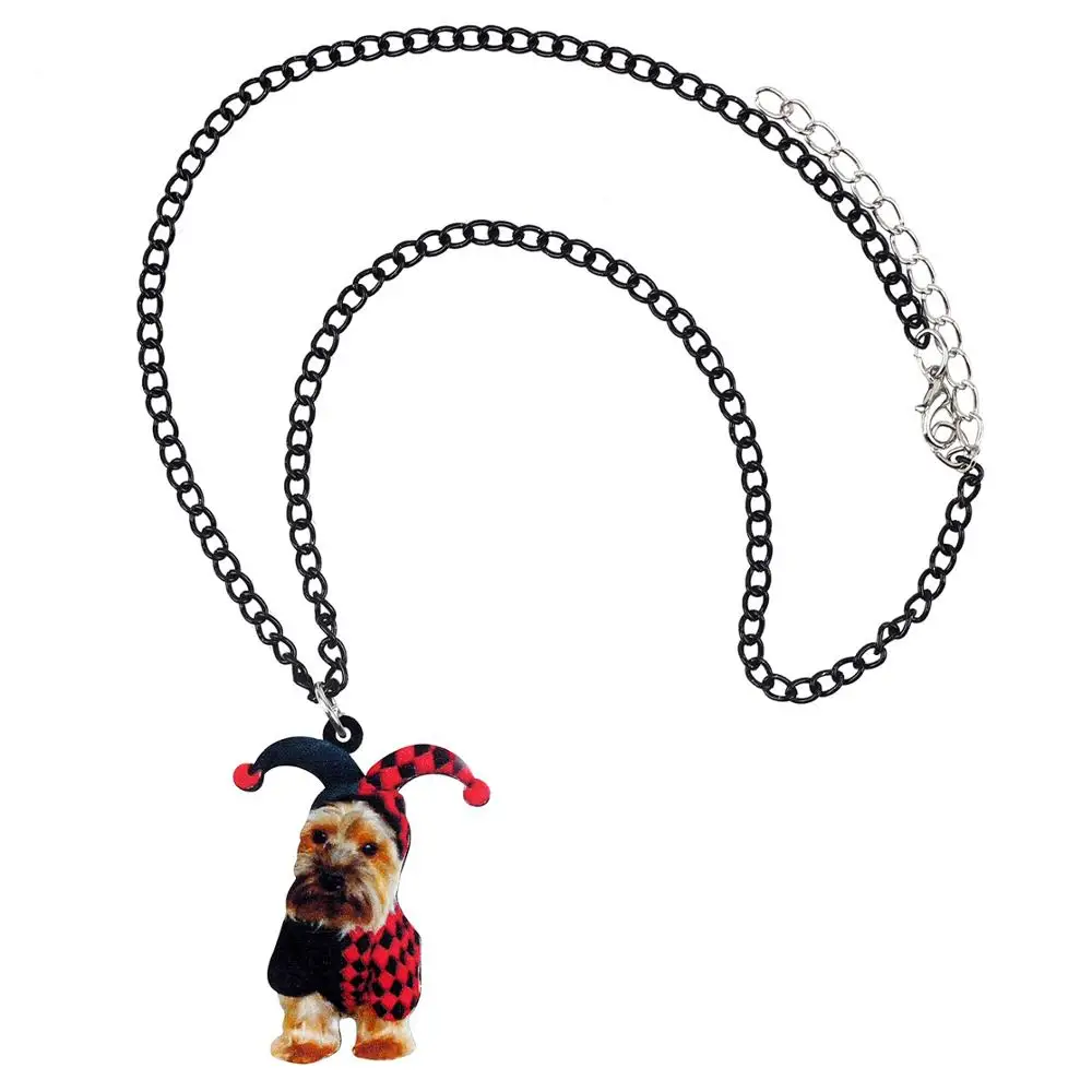 Акриловое ожерелье WEVENI для Хэллоуина йоркширский терьер собака Джокер чокер
