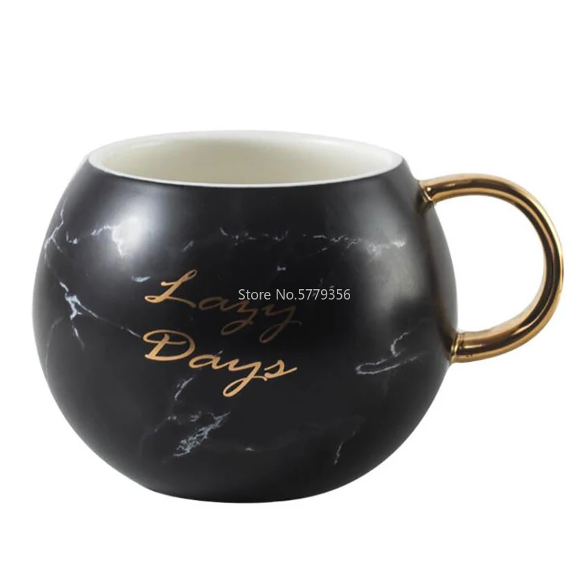 Coffee Cup Printed Gold 530ML Women Male Marble Ceramic Milk Drink Novelty Gift Practical Good-looking | Дом и сад