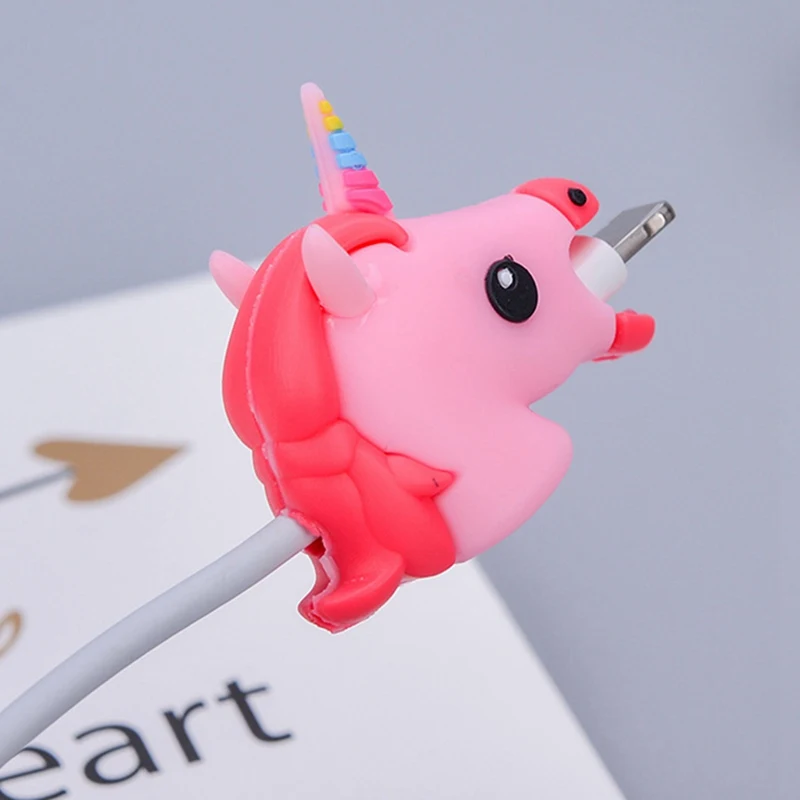 RD Прекрасный единорог Рисунок USB кабель-канал протектор защитный рукав для Iphone Xiaomi huawei usb зарядный кабель протектор - Цвет: RD