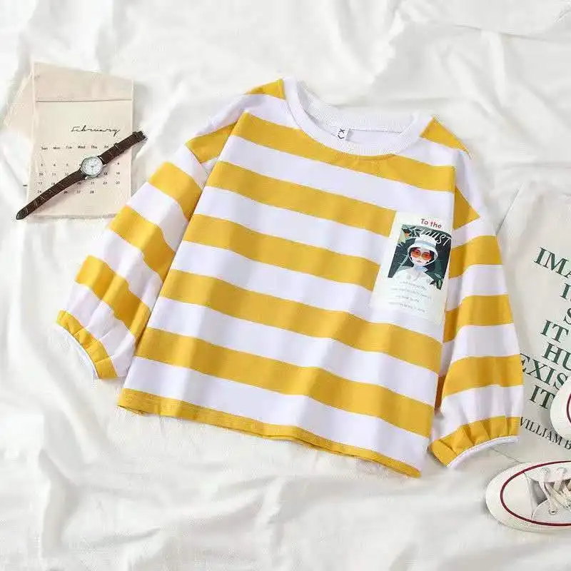 Женская новая Корейская футболка с длинным рукавом модная шикарная Повседневная