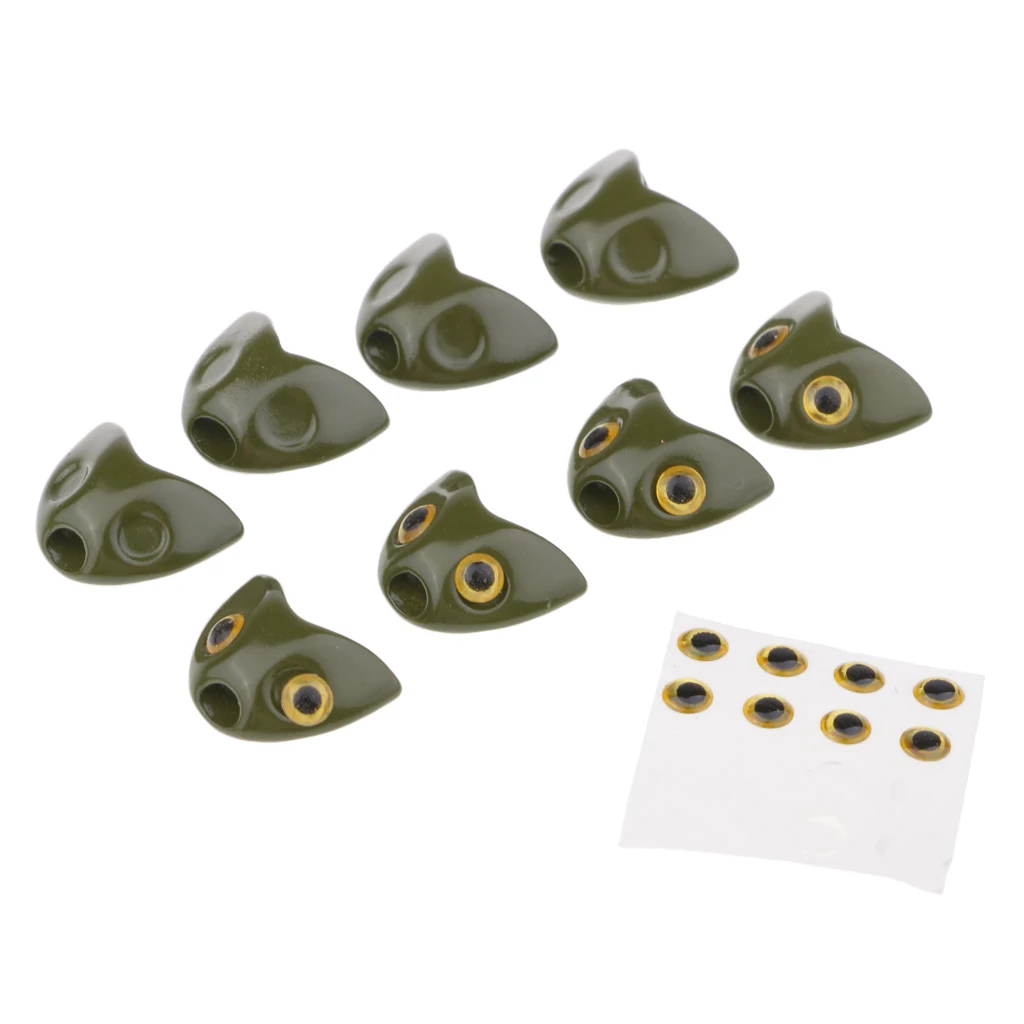 

8 Set Fish Head 3D Fishing Lure Holographic Eyes Fly Tying Jig DIY Craft