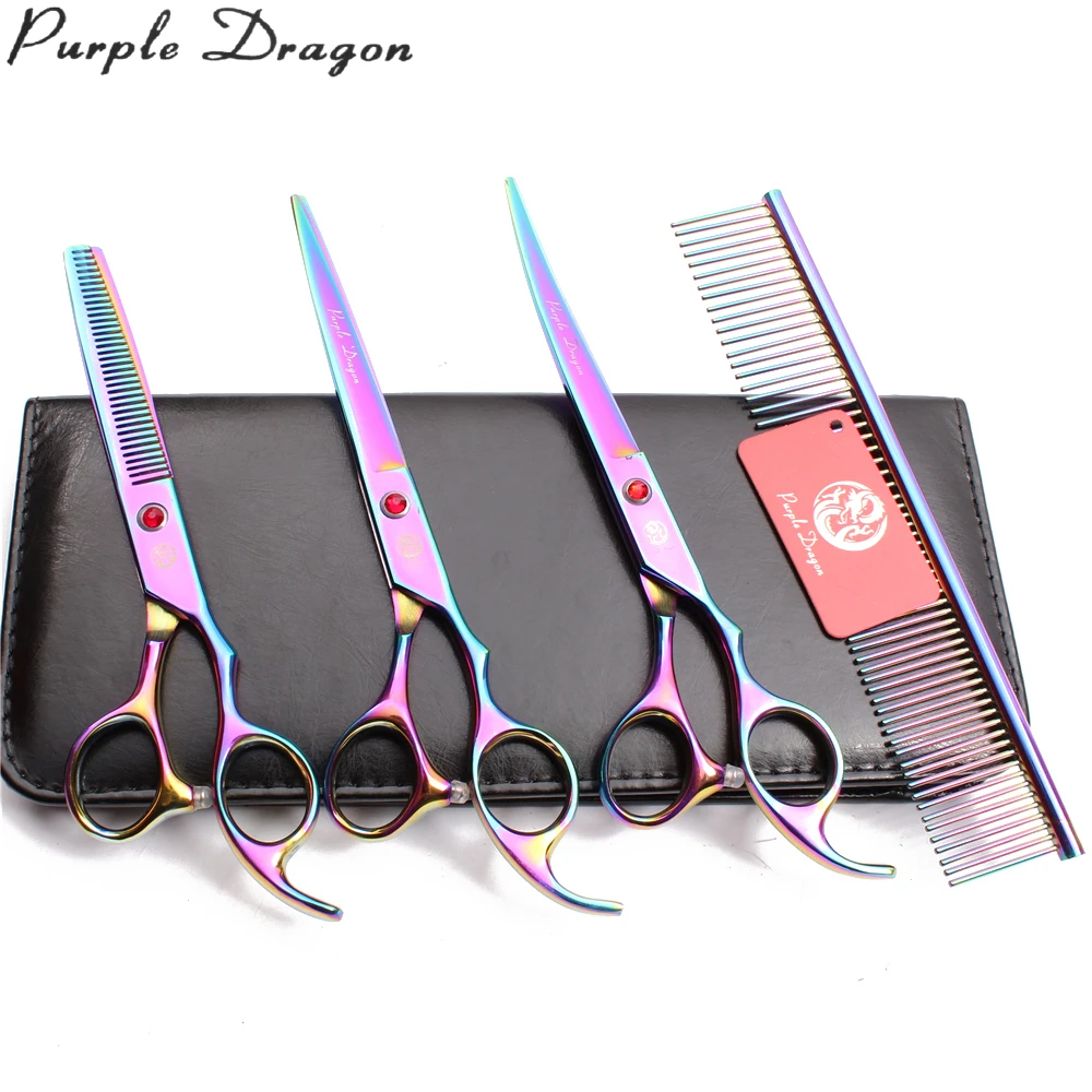 Профессиональные ножницы для домашних животных фиолетовый дракон 7 &quotJP