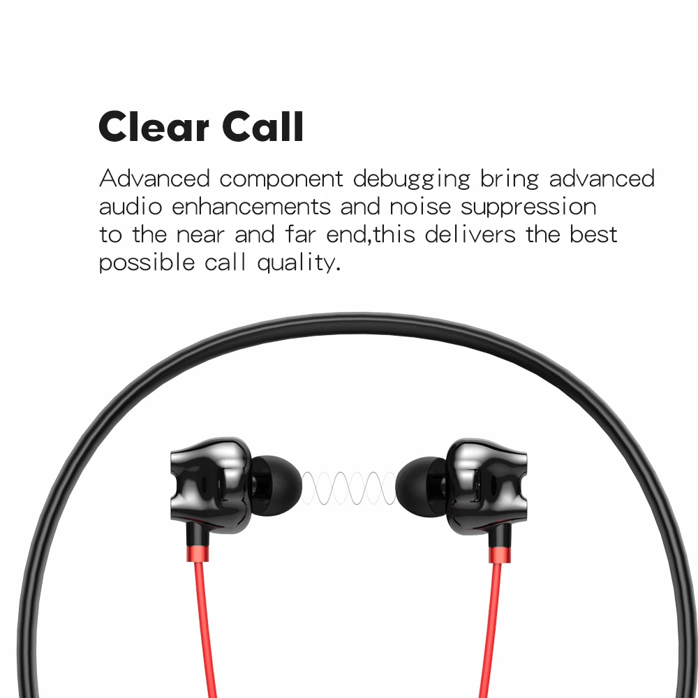 Gadgetoo Wavefun Flex U Dual Dynamic Speaker Wireless Neckband Bluetooth Earphones