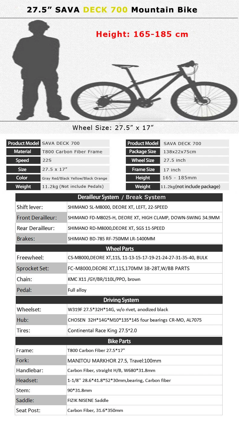 SAVA горный велосипед mtb 27,5 ''карбоновый mtb велосипед карбоновая рама горный велосипед mtb карбоновый с SHIMANO DEORE XT и MANITOU воздушной вилкой