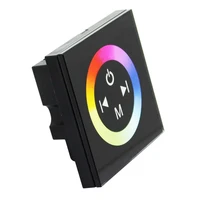 wall mounted acrylic black touch panel controller for 3528 5050 rgb led strip lighting dc12v 24v dc 12 24v common anode