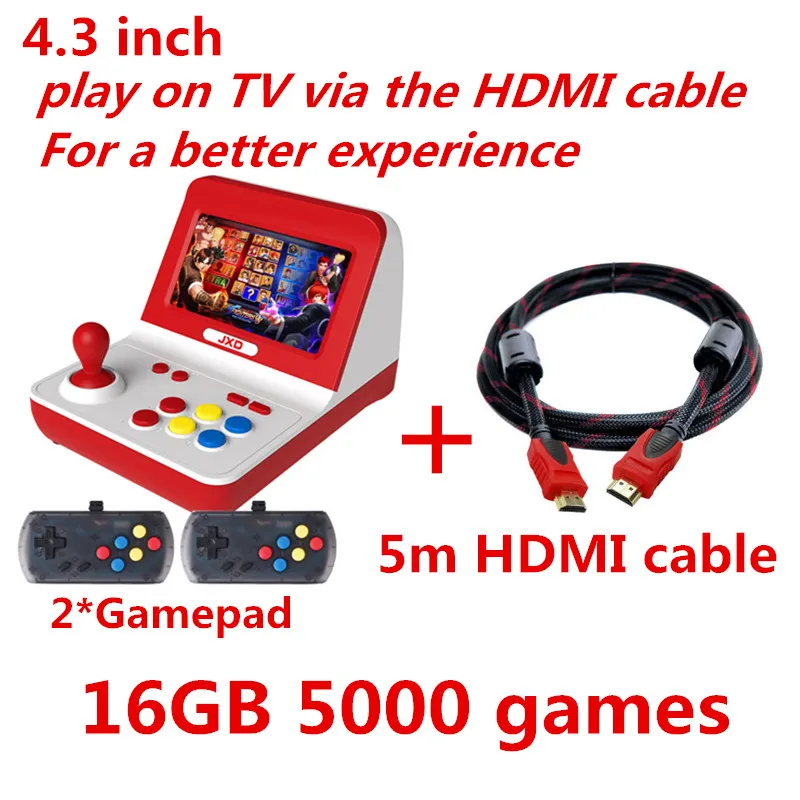 4.3 5000 games hdmi JXD классический Ностальгия Большой Рокер ретро мини игровой автомат построить в 9000 аркадная игра neogeo/cp1/cp2/gbc/gb/ - Цвет: 4.3 5000 games hdmi
