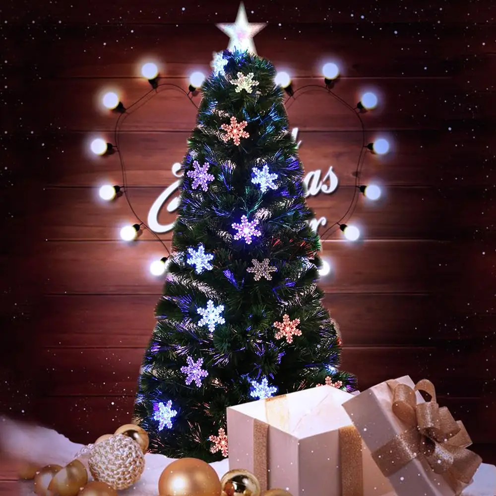 

5ft/6ft/7ft/8ft Christmas Tree Artificial Decoration LED Light with Solid Metal Legs for Home Party New
