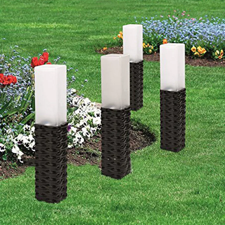 Thrisdar 2/4/6PCS Outdoor Rattan Solar Pathway Lawn Light Garden Patio Stake Landscape Driveway Ground | Освещение
