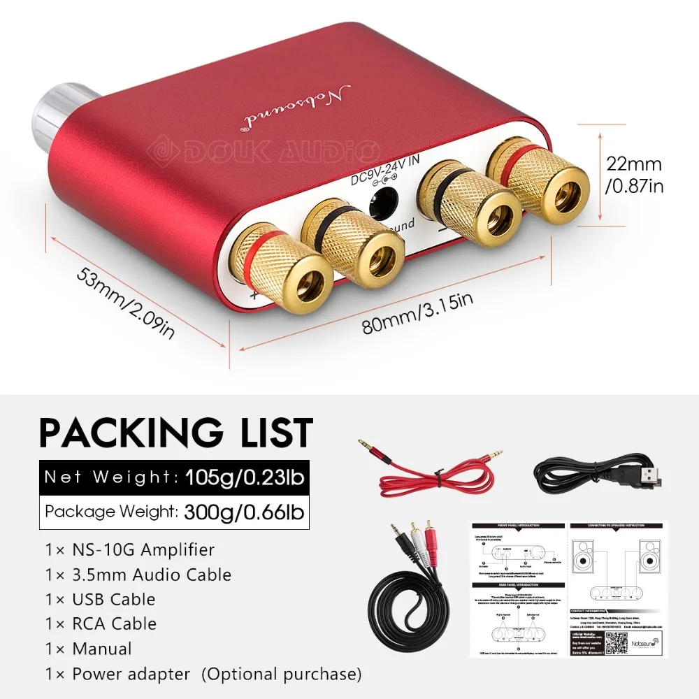 Nobsound NS-10G TPA3116 Bluetooth 5,0 Мини 50 Вт* 2 Цифровой усилитель стерео Hi-Fi усилитель мощности 5 цветов