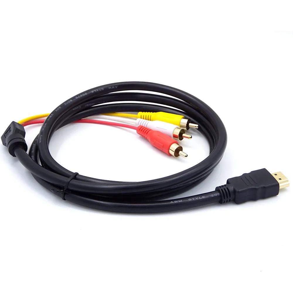 CARPRIE HDMI в RCA кабель штекер 3RCA AV композитный M/M Соединительный адаптер передатчик 1 5