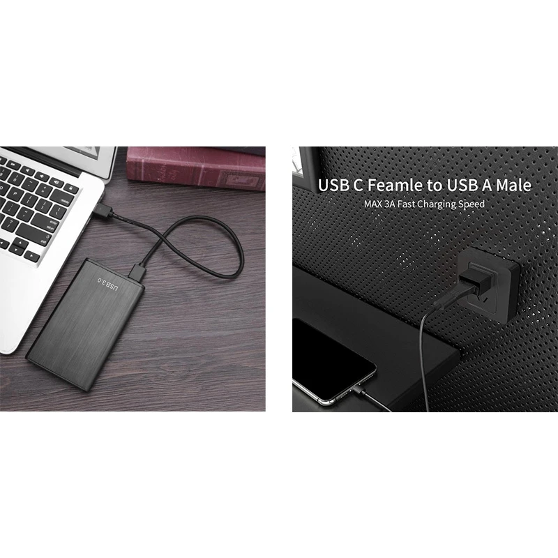 External Hard Drive Enclosure Box With 3PCS High Speed USB 3.1 Type C Female To 3.0 Type-A Male Adapter Converter | Компьютеры и офис
